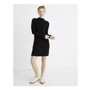 NWT Madewell Mock Neck Charcoal Sweater Dress - Small
